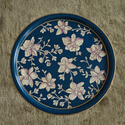 Складной круглый столик с росписью цветы